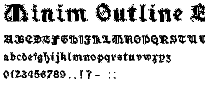 Minim Outline ExtraBold font